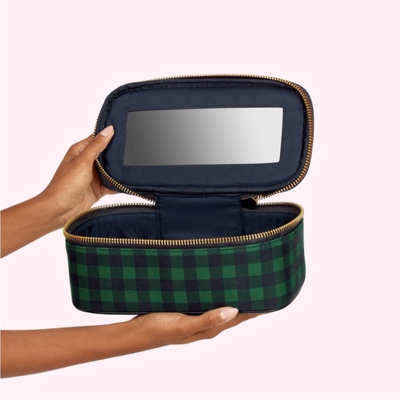 NWT Stoney Clover Lane Open Top Mirror Pouch Vanity Travel in Dear Diary Plaid - Picture 7 of 7